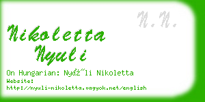 nikoletta nyuli business card